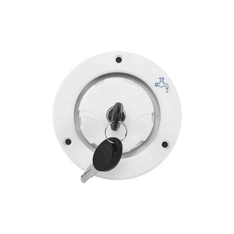 TYTXRV Caravan Accessories RV Round Water Inlet with 2 Keys Exterior Water Inlet Hatch for Camping Trailer RV Marine Boat
