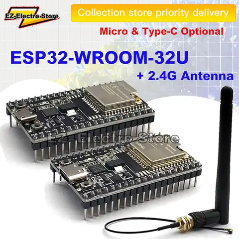 ESP32 DevKitC WIFI+Bluetooth 개발 보드 WROOM 및 WIFI 모듈(2.4G 안테나 포함) 옵션 ESP32-WROOM-32U 개발 보드