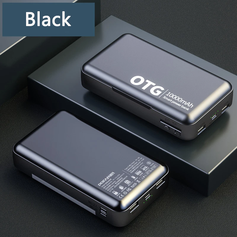 OTG Power Bank 10000mAh Portable Charger Powerbank for iPhone16 Xiaomi Samsung Huawei Spare Battery Poverbank Mobile OTG Adapter