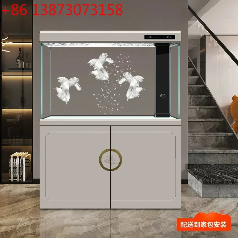 

Dishun fish tank 2026 new living room large bottom filter ultra-white aquarium intelligent ecological landscaping tank
