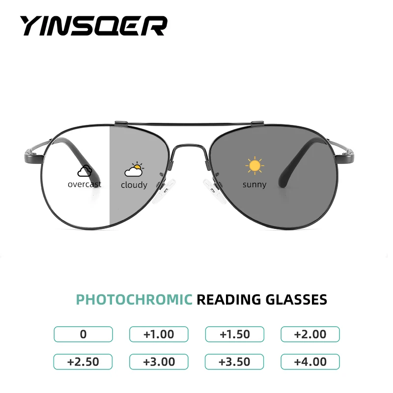 photochromic lenses man reading glasses magnifier eyeglasses brand design titanium frame Men's frame prescription glasses custom