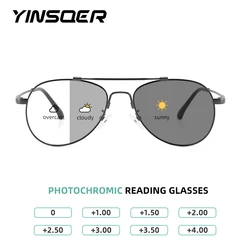 Lunettes photochromiques pour hommes, verres de lecture, loupe, design de marque, monture pour personnes âgées, lunettes de prescription personnalisées