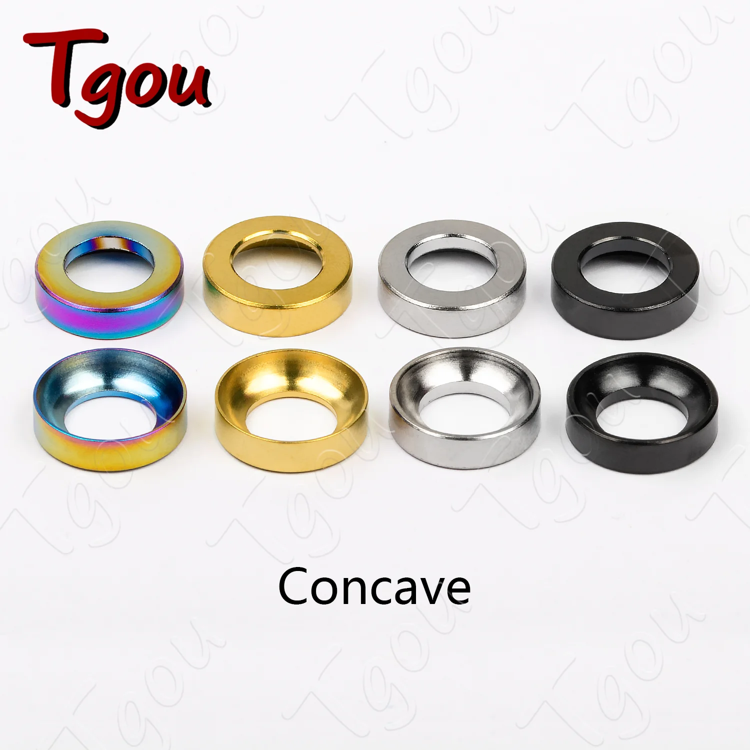 Tgou Titanium Gasket M6 Concave and Convex Washer Spacer for MTB Disc Brake Caliper Group Mounting Bolts 2pcs