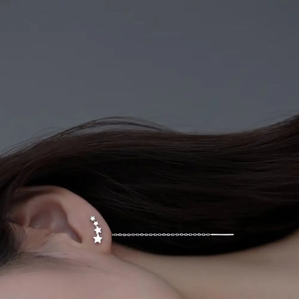 New Long Wire Tassel Thread Star Earline Pendants Drop Earrings Women's Straight Hanging Earings Fashion Jewelry Party Gift