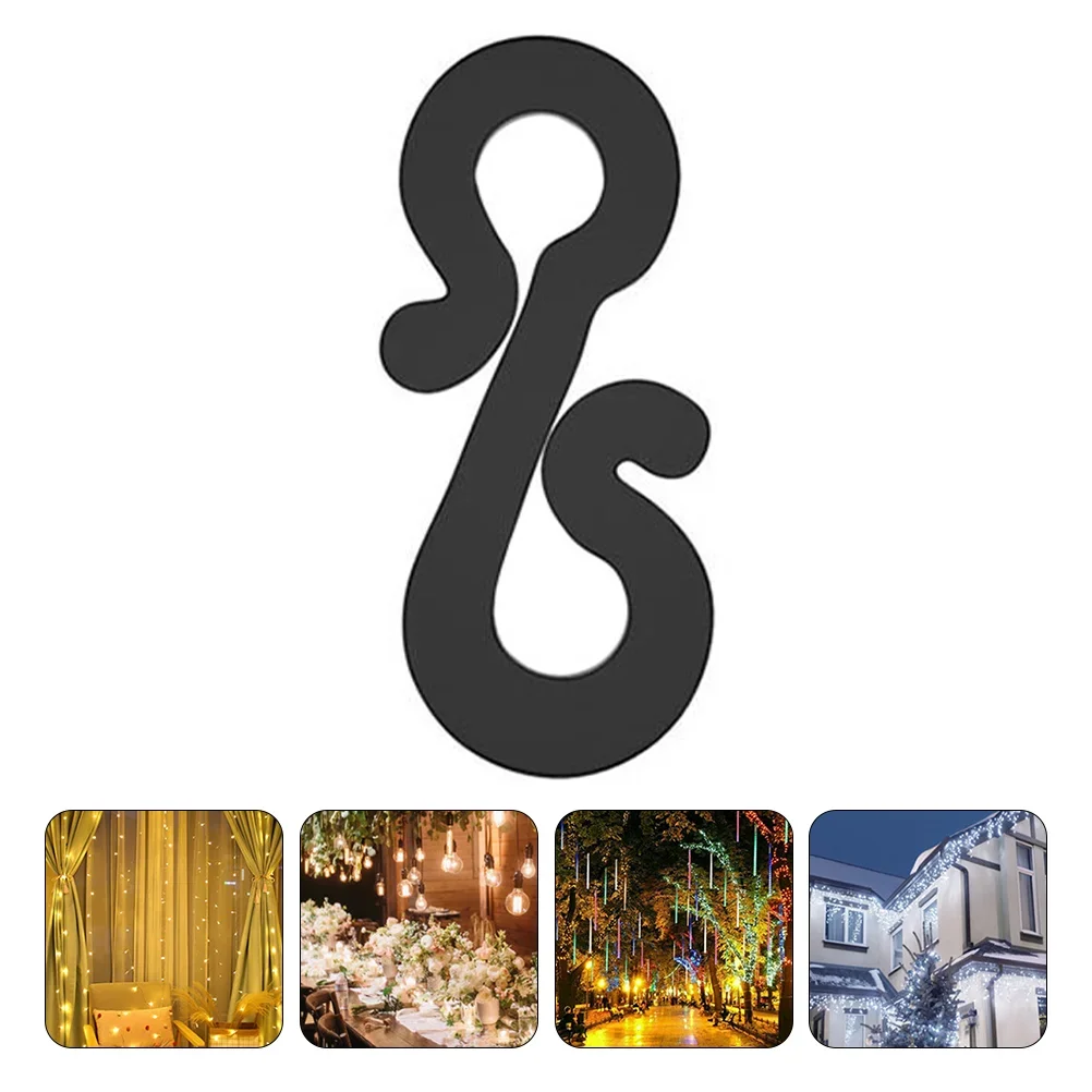 

100 Pcs Multi-Purpose Hooks Outdoors Gutter Clips for Gutters Mini Plastic S-hook Christmas Lights Securing Decoration Rope