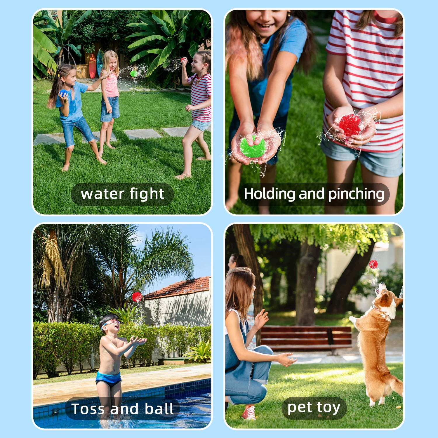 Outdoor water toys, children's swimming pools, beach entertainment parties, water balloons, water fights, water cotton balls