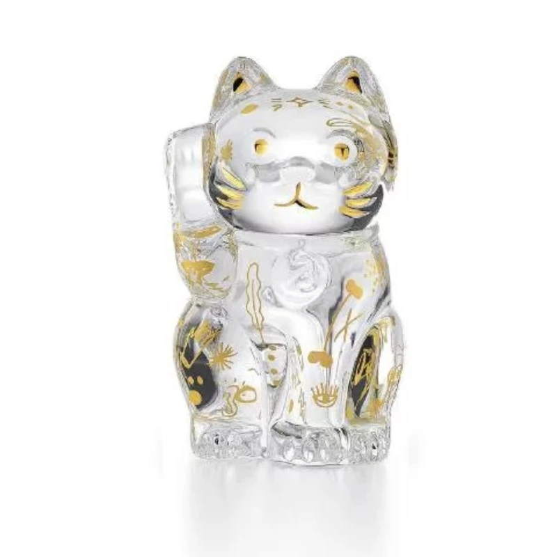 

Gold-plated crystal lucky cat ornament, gifts