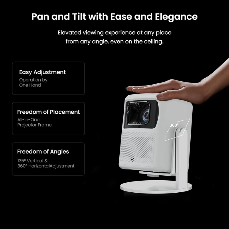 C6 4K Projector Full HD 1080P 260 ANSI Lumens Android 9.0 WiFi 6 Video Home Theater Projector Auto Focus/Keystone Correction