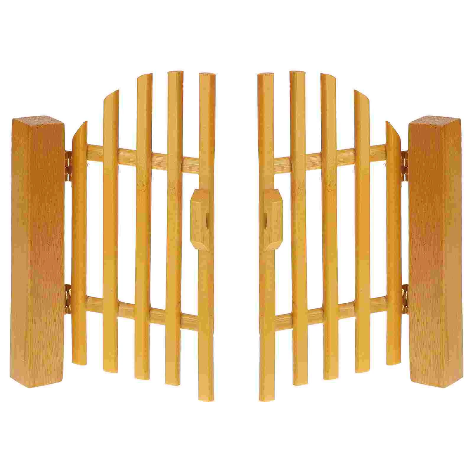 

Wooden Door Simulation Ornaments Furniture Model Mini House Accessories The Gate Decor