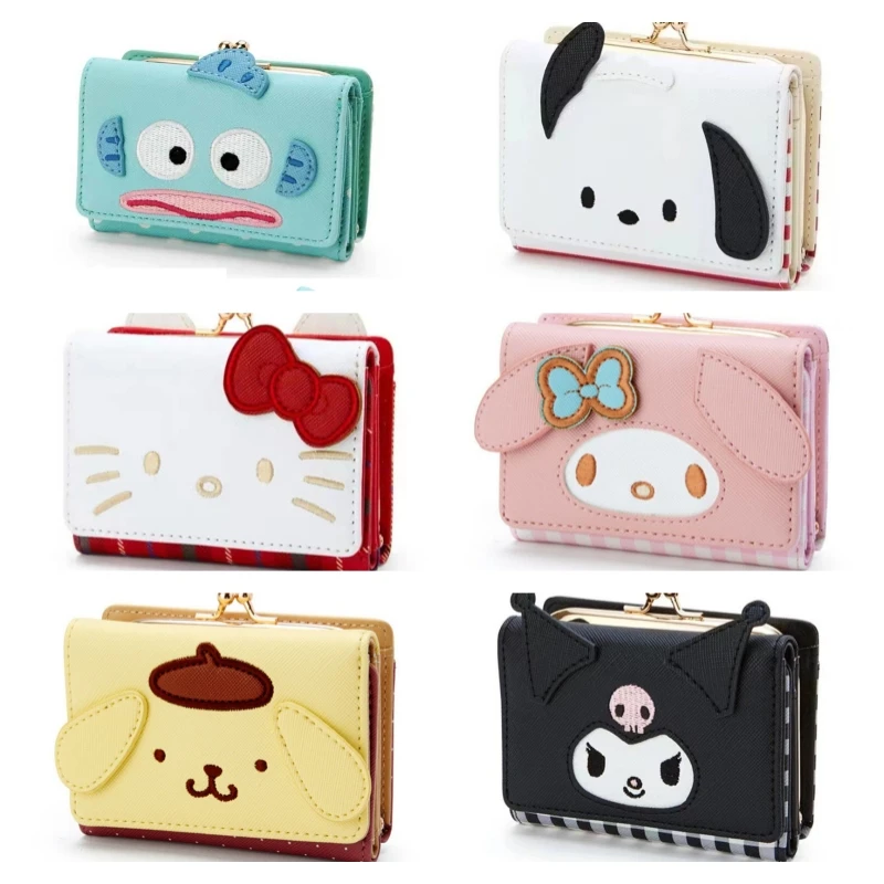 Sanrio Hello Kitty PU Leather Purse Kuromi  Ladies Card Holder Wallet Cinnamoroll Coin Purse My Melody Money Bag view 3