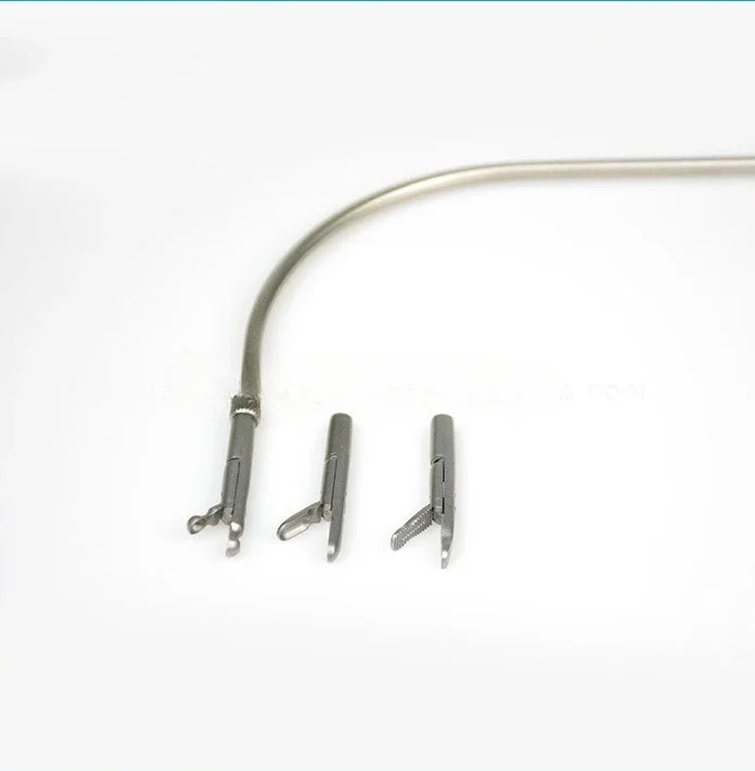 Laryngology Fishbone Throat Forceps Foreign Body Forceps Movable Head 360° Rotating One Handle Three Heads