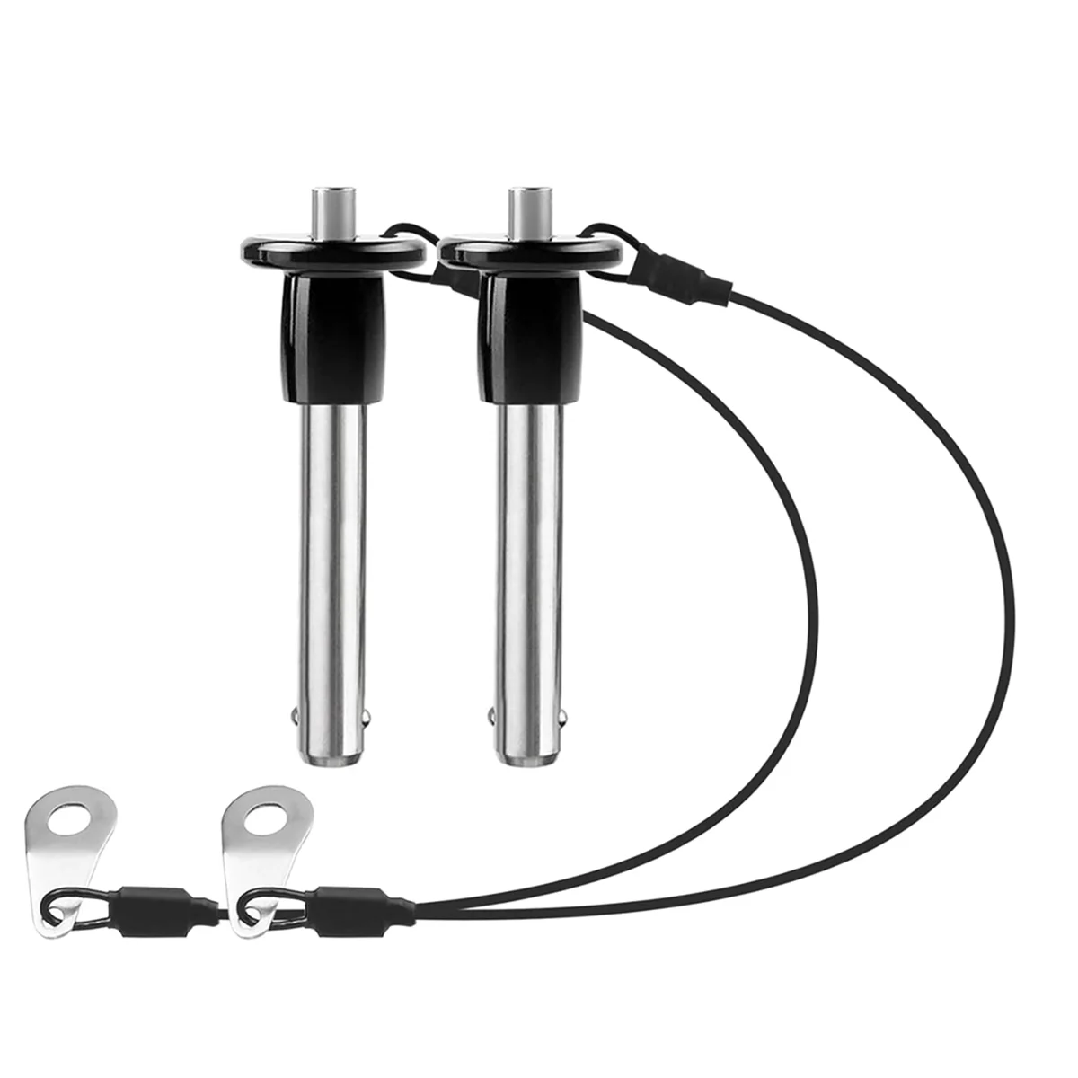 A20M 2 حزمة 304 الفولاذ المقاوم للصدأ الإفراج السريع دبوس الكرة قفل دبوس مع زر الضغط مقبض دائري الحبل قابلة للاستخدام طول 30 مللي متر