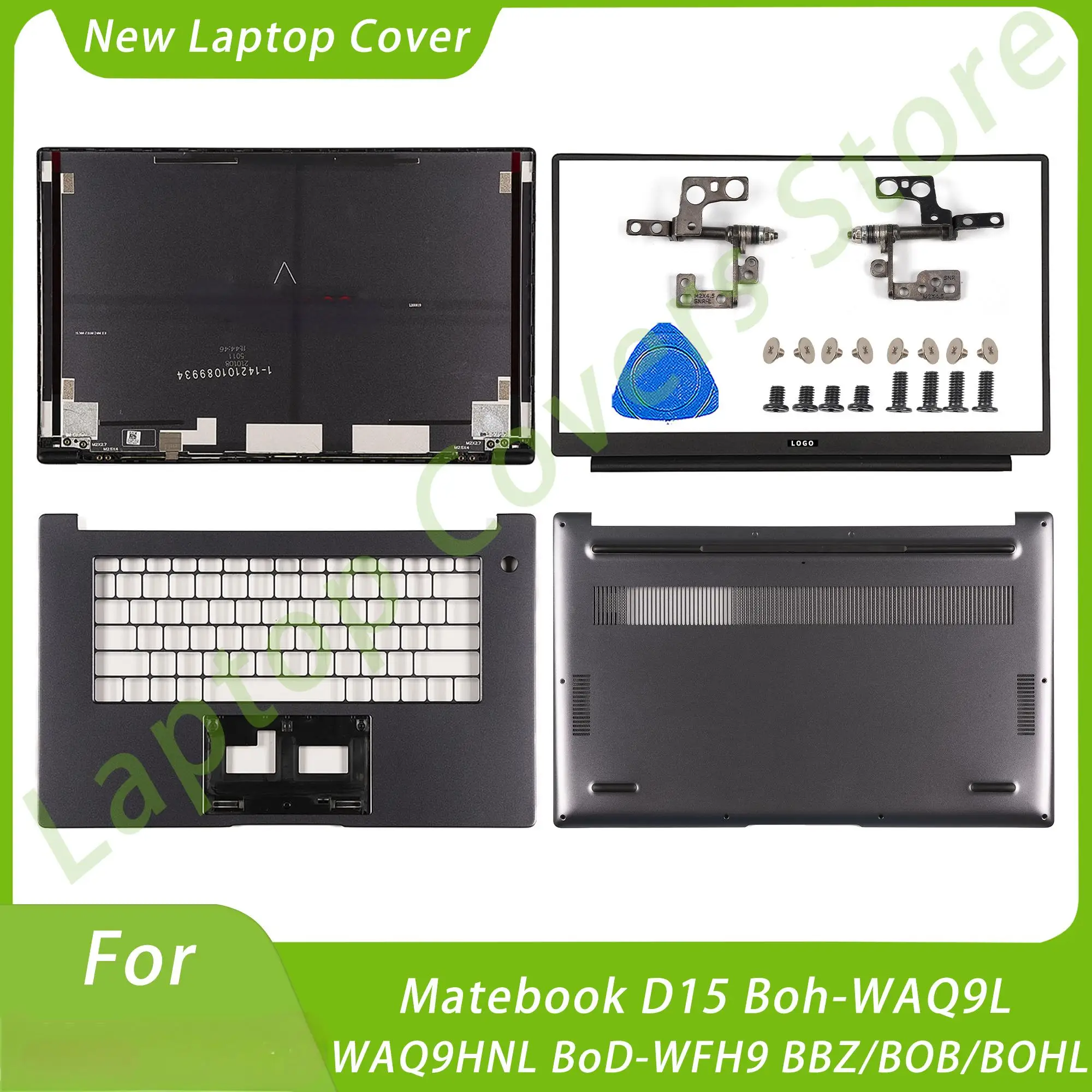 

New Laptop Covers For Matebook D15 Boh-WAQ9L BBZ-WBE9 BBZ-WBE9 BBZ-WBE9 LCD Back Cover Front Bezel Bottom Case Rear Top Lid Gra