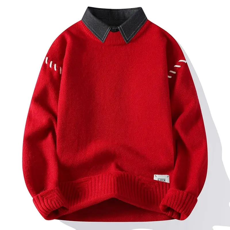 Two Items Sweater,outdoor Use,fishing, Fashionable, for Men, Trendy, Versatile, for Sports, for Casual Wear, Knitted Sweater