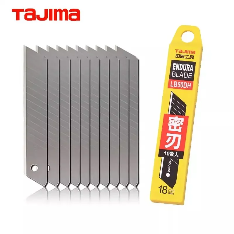

TAJIMA LB50DH 60 ° Угловые острые лезвия, 10 шт., 18 мм, запасные лезвия L-типа, серебряное лезвие эндуры для универсального ножа, твердое лезвие