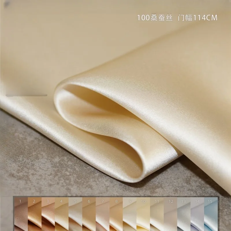 Pure color silk crepe satin 16MUMe 100% cheongsam lining material