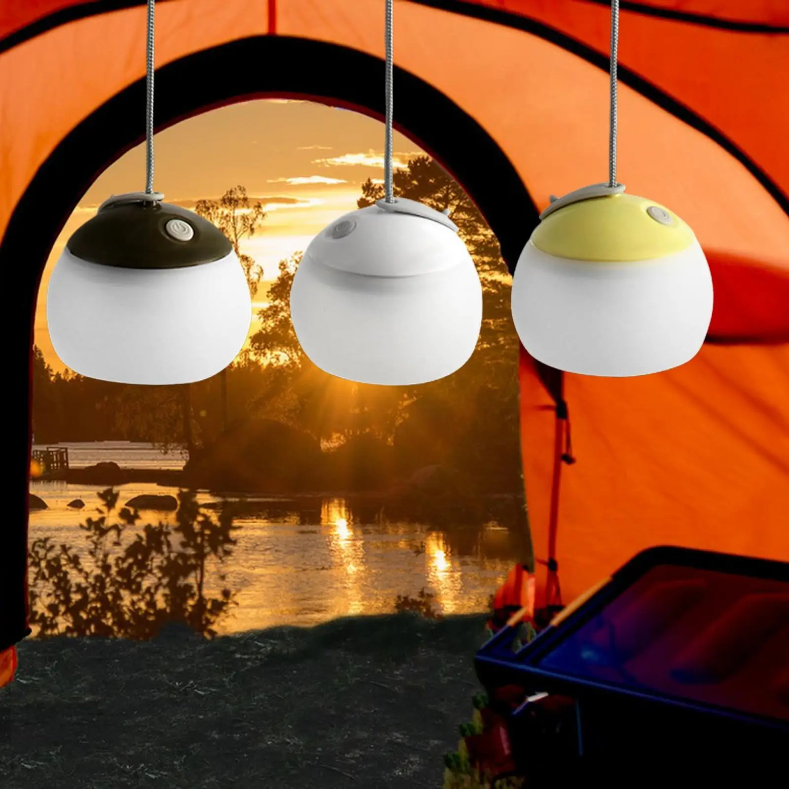 LED Camping Tent Light Hanging Tent Lantern Cute Silicone Portable with Hang