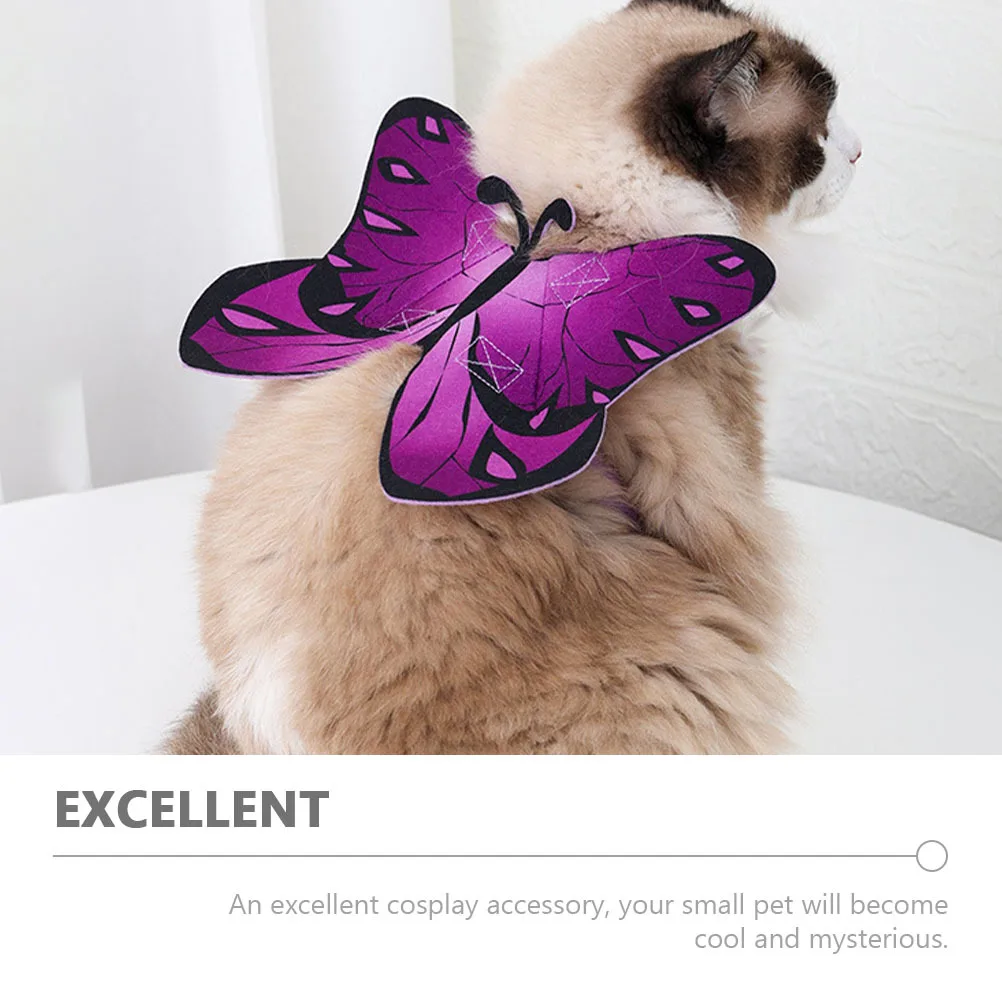 

Cat Apparel Purple Butterflies Wing Design Pet Costume For Halloween Party Prop Kitten Clothes Accessory