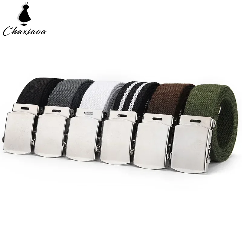 110cm Fashion Unisex Army Tactical Waist Belt Jeans Male Casual  Men Women Belt Canvas 3.8cm Webbing Waistband Ceinture Femme