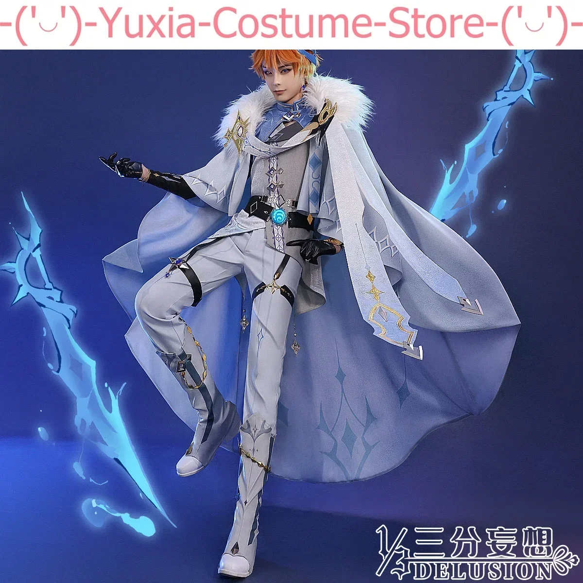 Anime! Genshin Impact Tartaglia Ajax Winter Game Suit Gorgeous Uniform Cosplay Costume Halloween Party Outfit Men