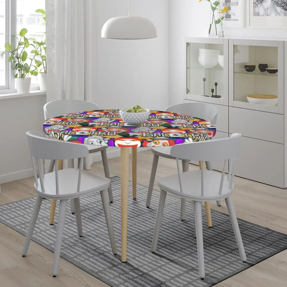 Balatro Playing Card Jocker Lusty Joker Waterproof Round Tablecloth Oilproof Table Cloth for Kitchen Events Dining Table Cover