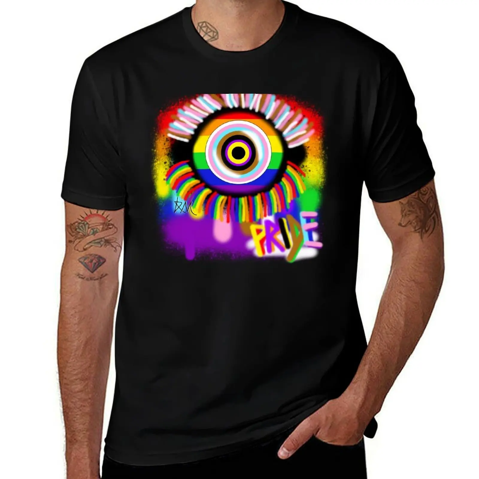 

Happy Pride - LGBTQA+ Flag Eye T-Shirt Classic Print Short Sleeve Shirt