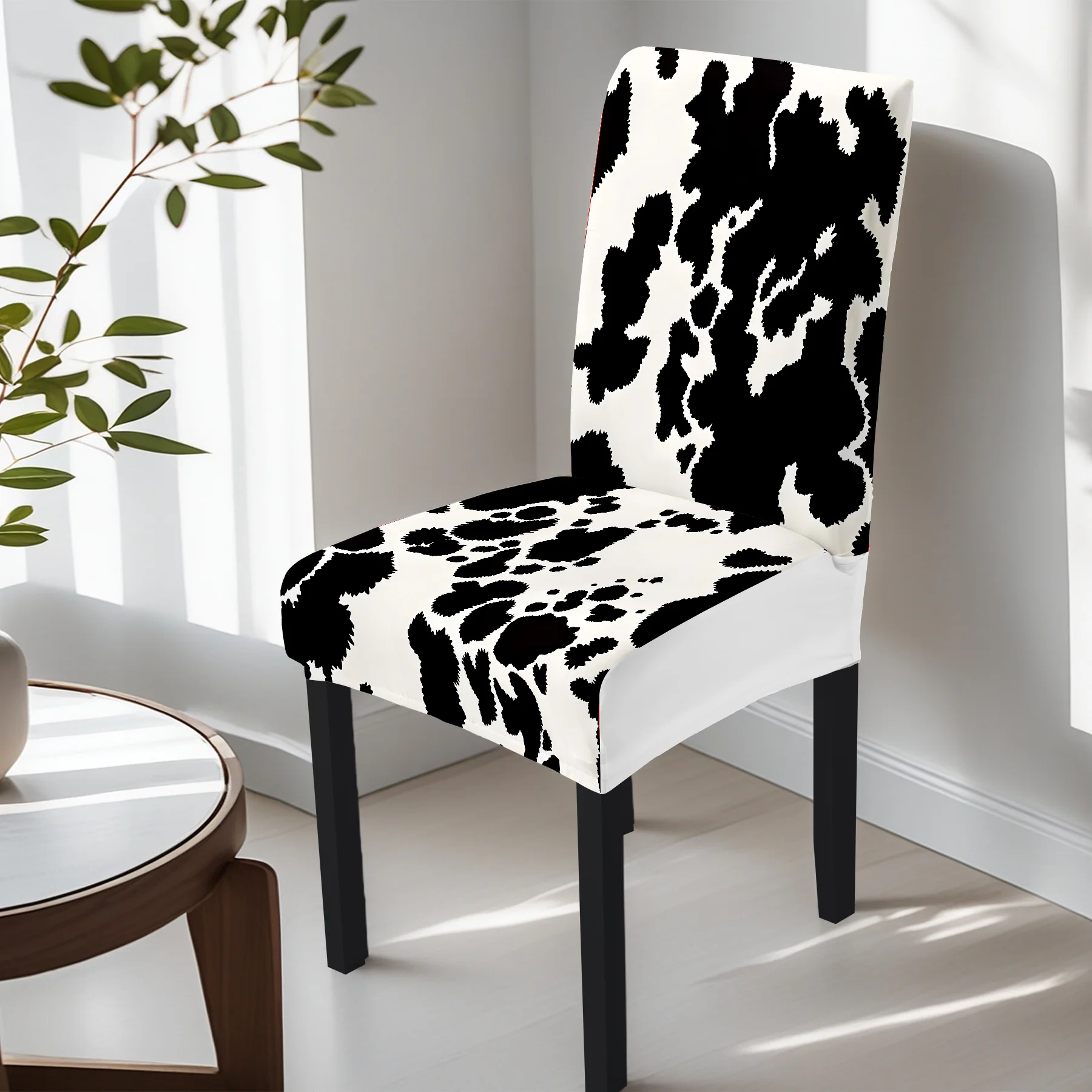 

2026 New Cow Print Elastic Chair Cover, All - inclusive Stretch Dining Chair Slipcover, Washable & Fade -