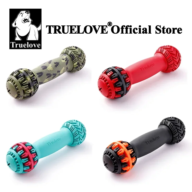 Truelove Pet Super Durable Leak-proof Treat Dispenser Dog Toy Dumbbell Slow Feeder IQ Training Playing Teething Dog TLT2606