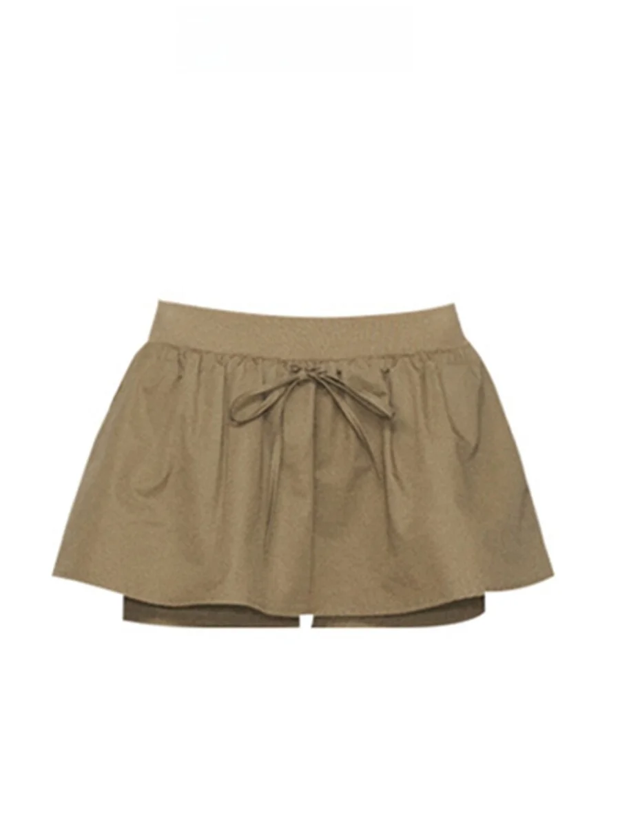 

Мягкая шелковая юбка-трапеция с расклешенным подолом, пышная юбка-брюки средней длины для лета, для повседневной носки, облегающий крой