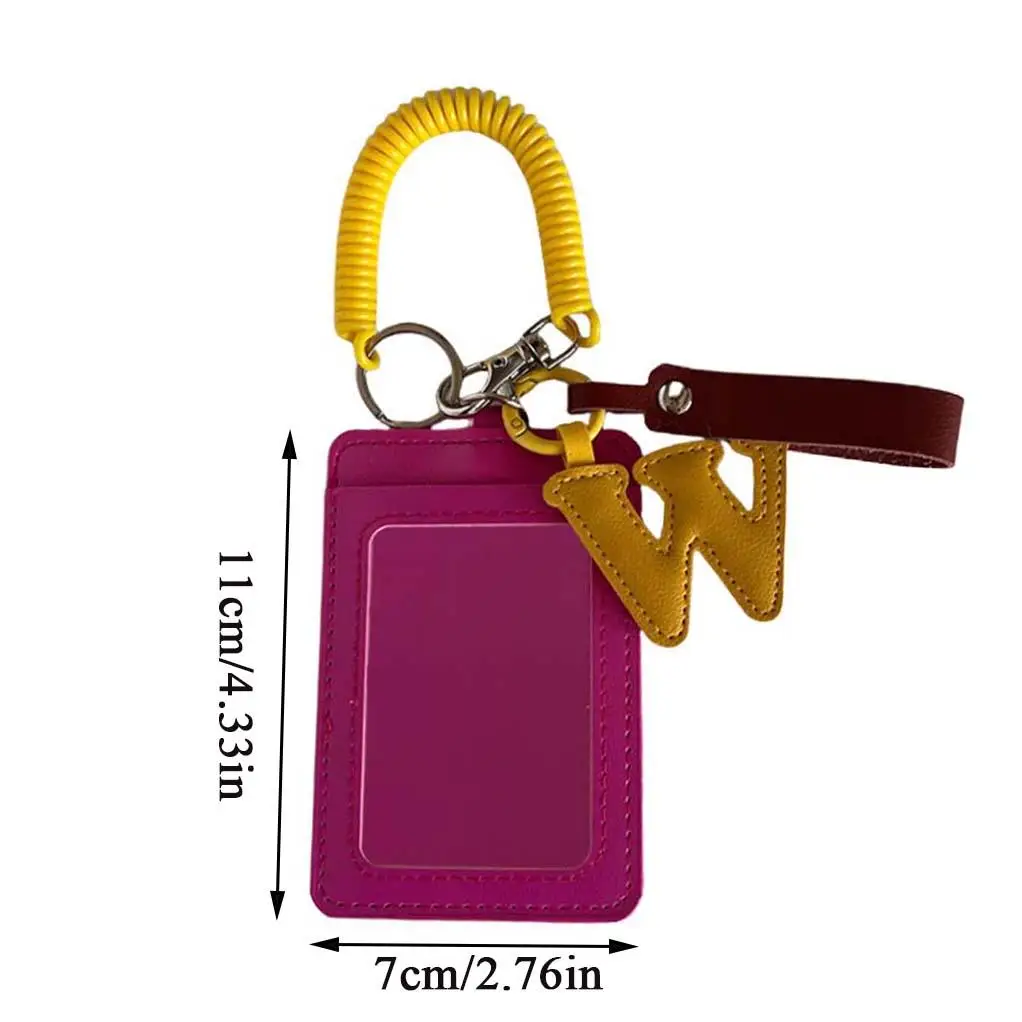 INS Pu Leather Business ID Card Credit Badge Holder Letter Pendant Coin Purse Portable Mini Wallet Bus Cards Cover With Keychain