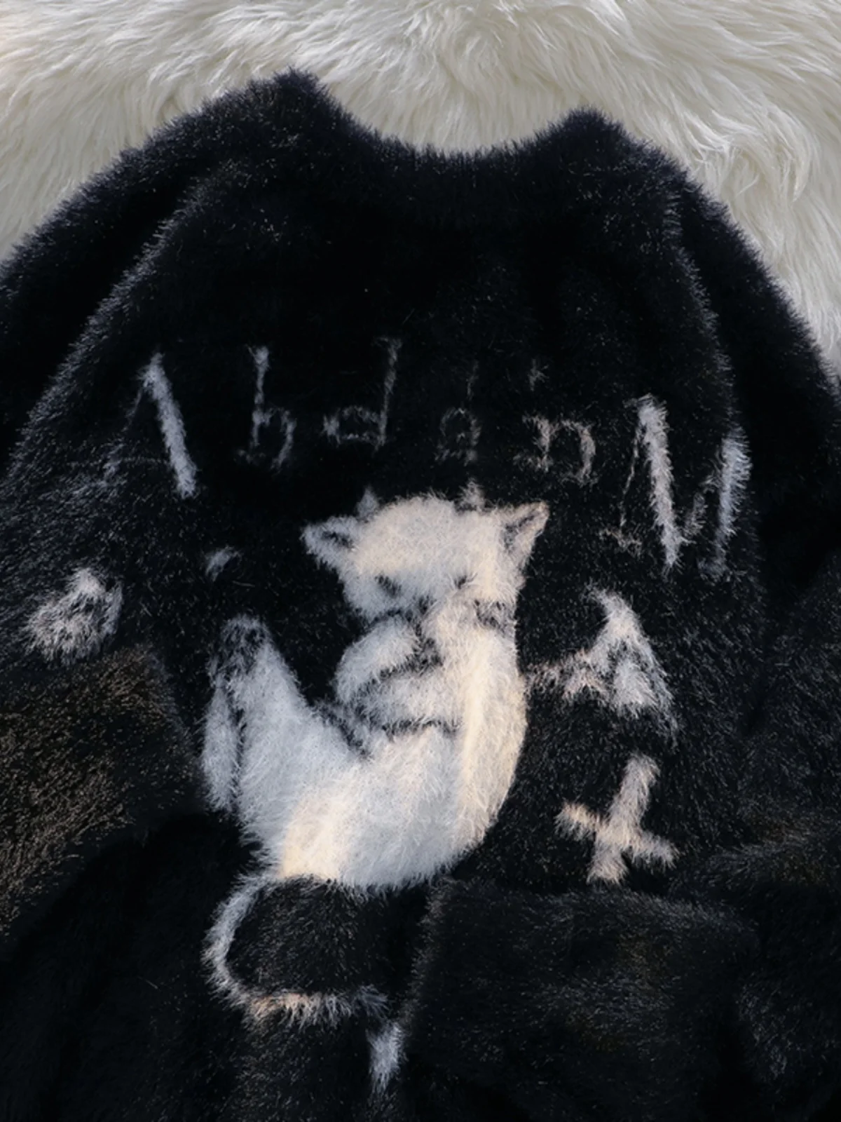 

Aby Sle Fce Lined Thi Вязаный свитер для женщин Осень Зима Теплое пушистое пальто круглый Ne Long Sve Повседневный корейский Fa...