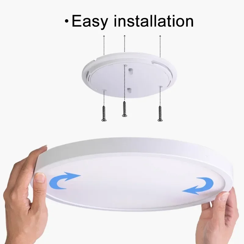 

Ultra-Thin LED Ceiling Lamps for Bedroom, Living Room, Natural Light, Black and White, 110V, 220V, 48W, 38W, 0.9in