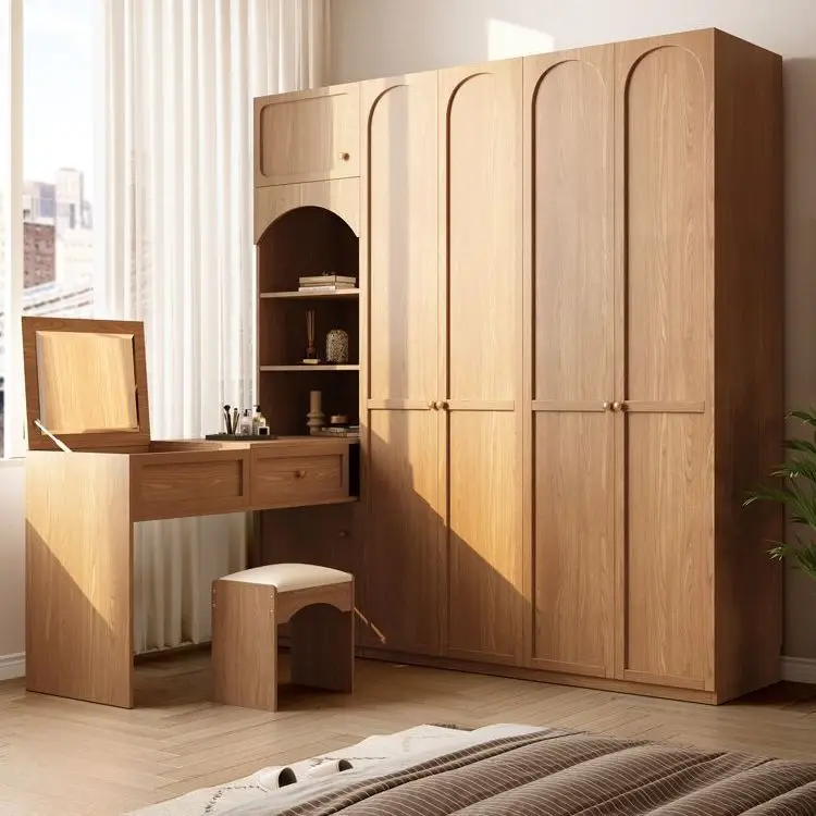 

One door to top wardrobe, modern and minimalist home bedroom, corner desk cabinet, integrated five door six door storage