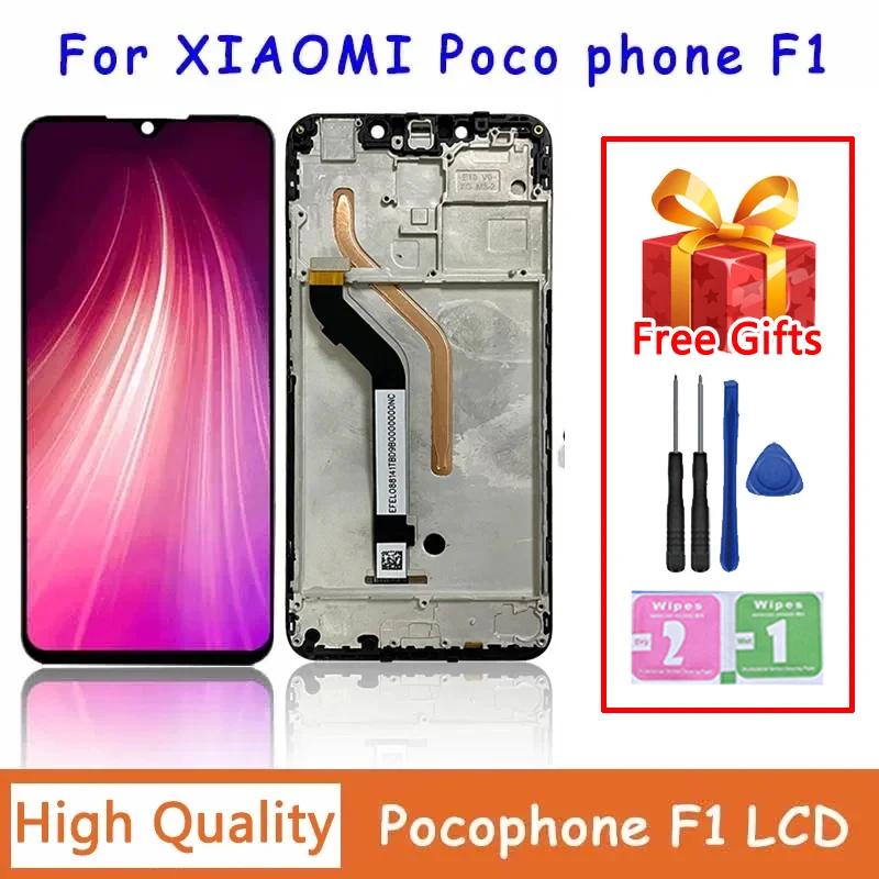 

POCO F1 POCOF1 M1805E10A ЖК-дисплей для Xiaomi Pocophone F1 ЖК-дисплей с цифровым преобразователем сенсорного экрана в сборе для Xiaomi PocophoneF1