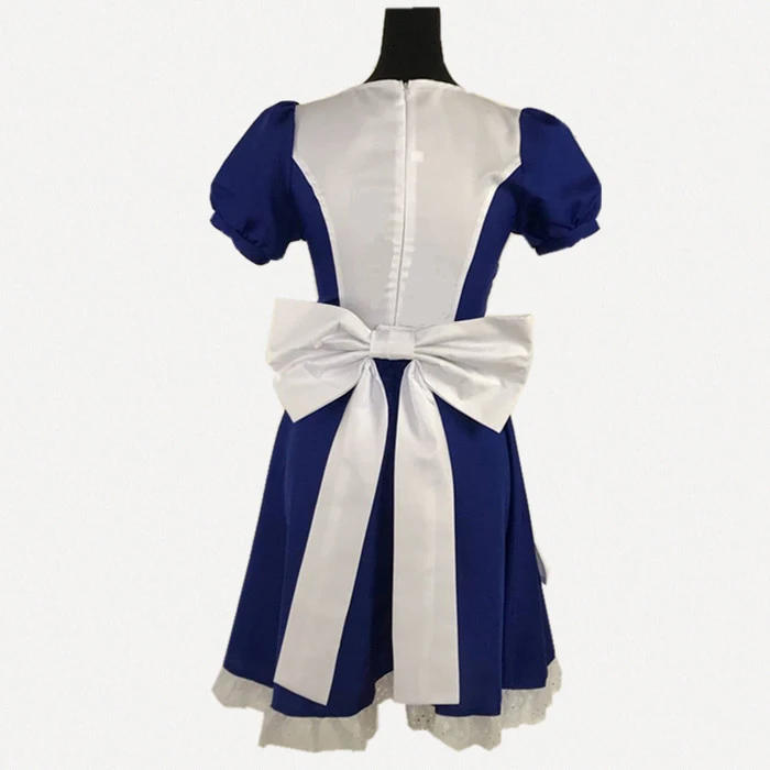 Game Alice Madness Returns Cosplay Costume Halloween Carnival Uniforms Blue Maid Outfit Apron Dress