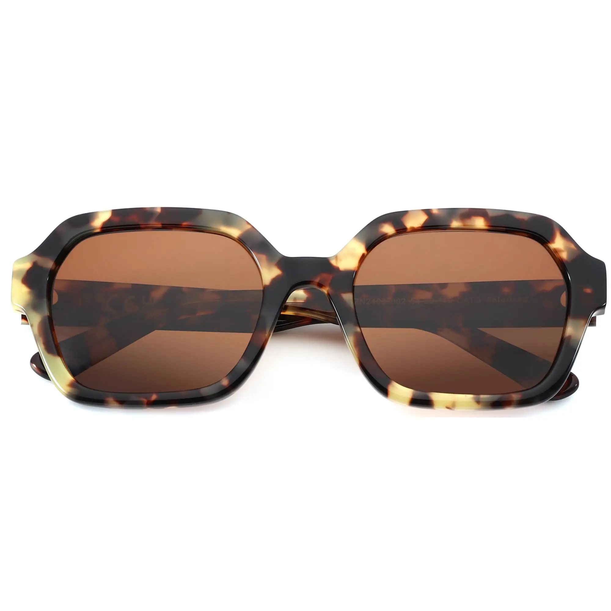 ZENOTTIC 레트로 편광 육각형 선글라스 여성용 클래식 빈티지 스퀘어 선글라스 아세테이트 쉐이드 UV400 보호