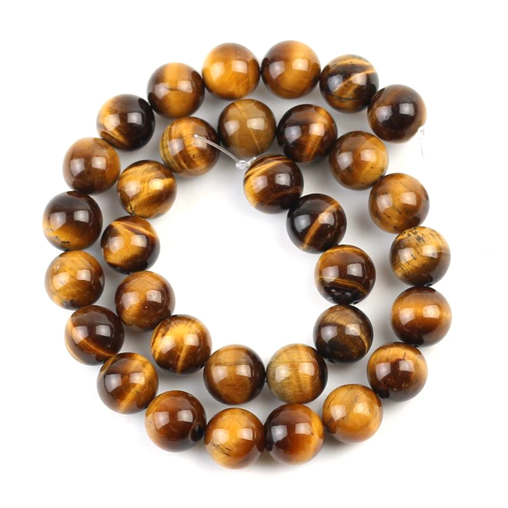 2 مللي متر/3 مللي متر/4 مللي متر/6 مللي متر/8 مللي متر/10 مللي متر/12 مللي متر حجر عين النمر الطبيعي الحقيقي الخرز لصنع المجوهرات البني السلس مطرز شارات صنع بيرلز