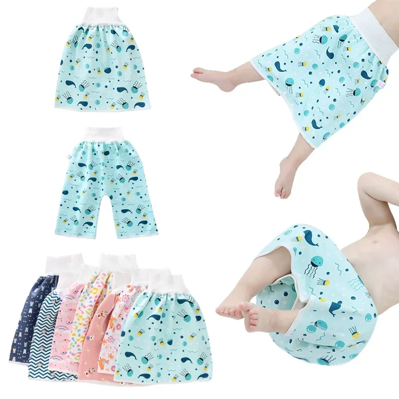 Baby Diaper Waterproof Skirt Leak-proof Urine Training Pants Infant Sleeping Bed Potty Training Diapers for Boys and Girls