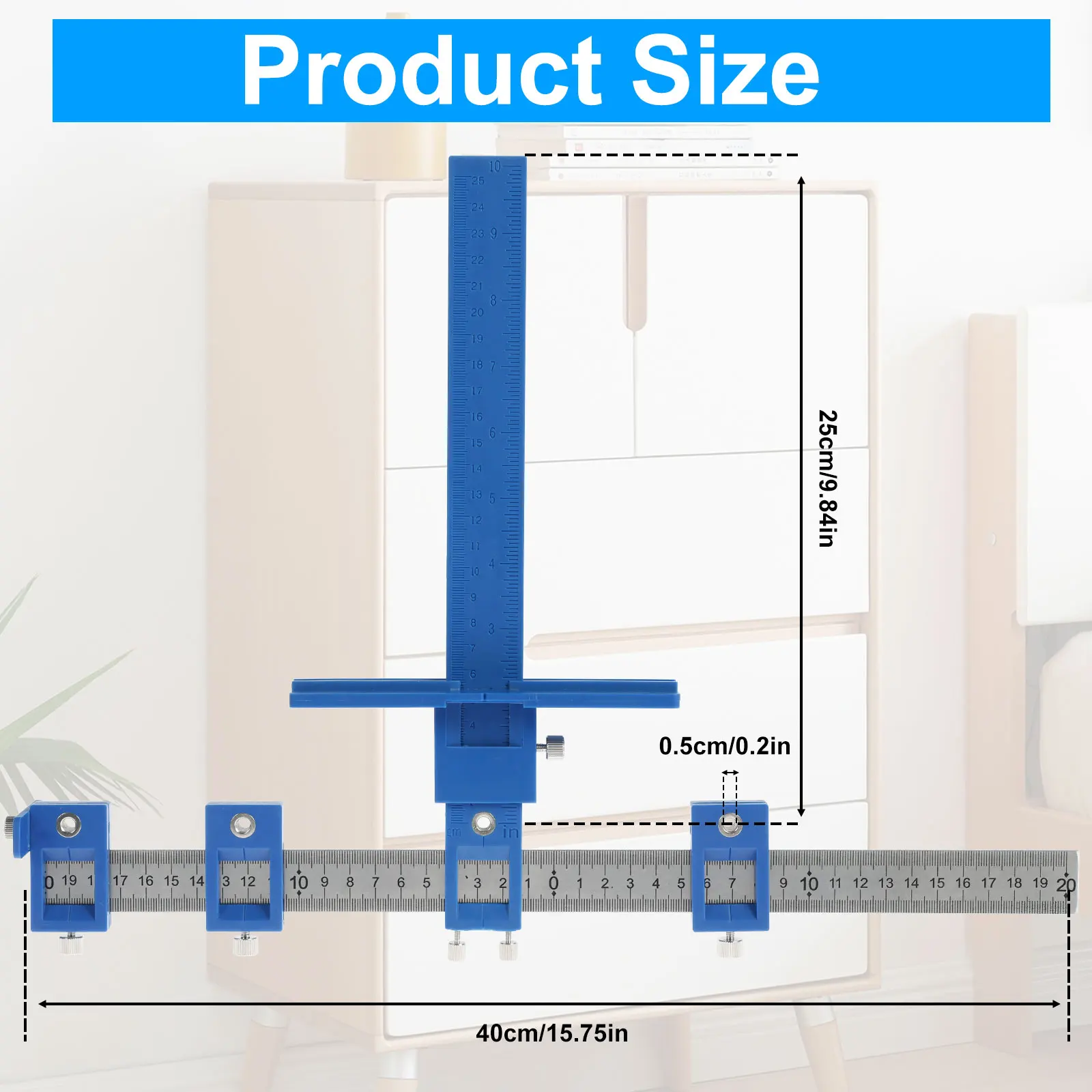 Cabinet Hardware Jig,Punch Locator Drill Guide Wood Drilling Dowelling Guide For Installing Handle Knobs on Doors Drawer Cabinet