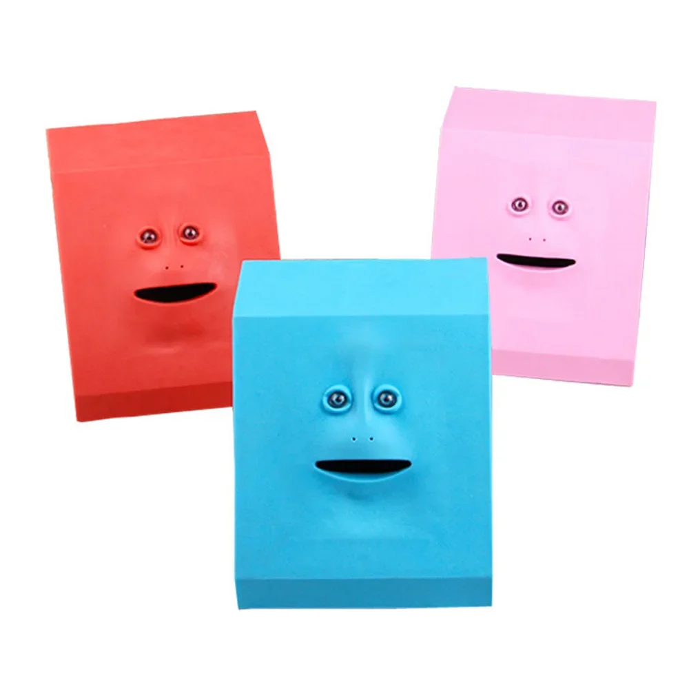 Human Face Piggy Banks Eating Coin Money Safe Box Eats Sensor Coin Box for Money Saving Creative Safes Piggy Bank Children Gift