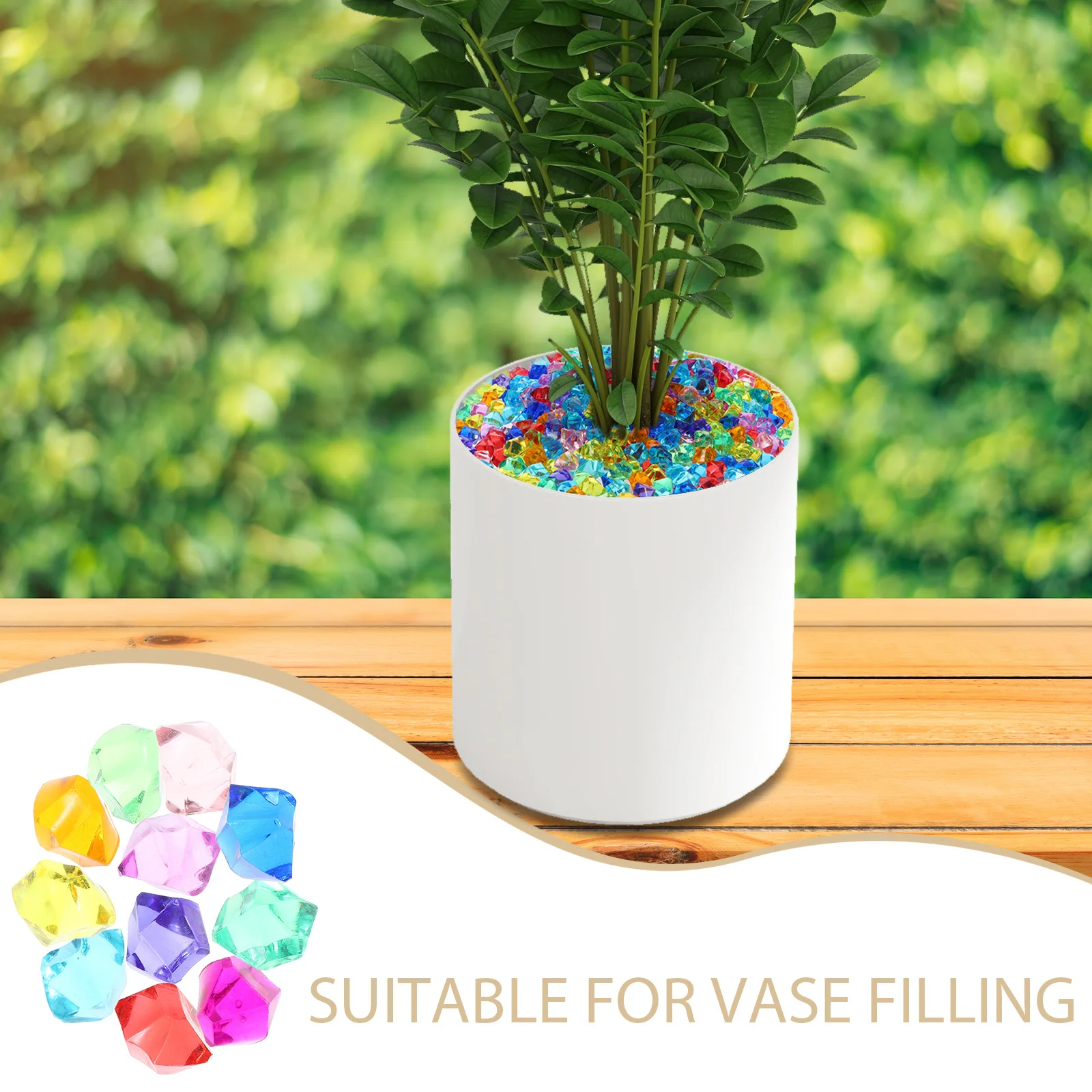 1 حقيبة من حشو حجر الكريستال مقلد الأحجار الكريمة لديكور المزهرية Craft بها بنفسك الحرفية الزفاف المنزل مكتب حفلة حوض السمك اناء للزهور #1