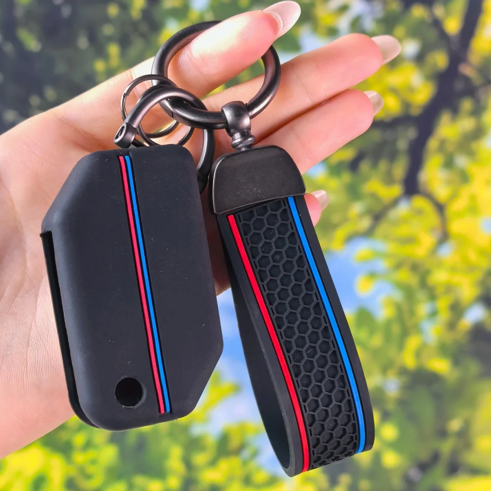 Soft Silicone Motorcycle Key Case With Keychain Chain For BMW F750GS F850GS K1600GT R1200GS LC ADV R1250GS ADV