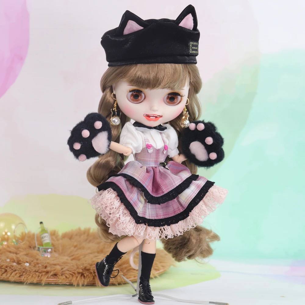 Outifts สำหรับ ICY DBS Blyth ตุ๊กตาสีชมพู Kitty Hamberger เสื้อผ้าคอสเพลย์ชุด1/6 BJD OB24อะนิเมะ