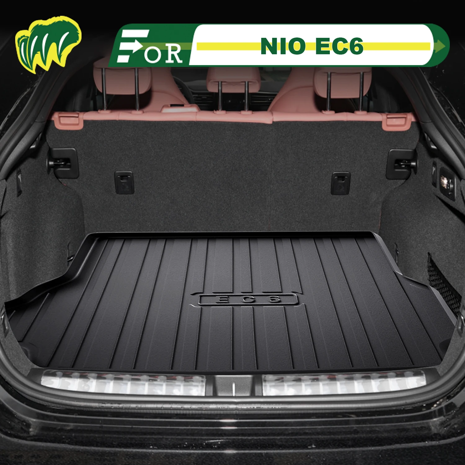 

Для NIO EC6 2020-2025 TPE индивидуальный коврик для багажника автомобиля всесезонный коврик для багажника 3D-образный коврик для багажника Защитный коврик для заднего багажника