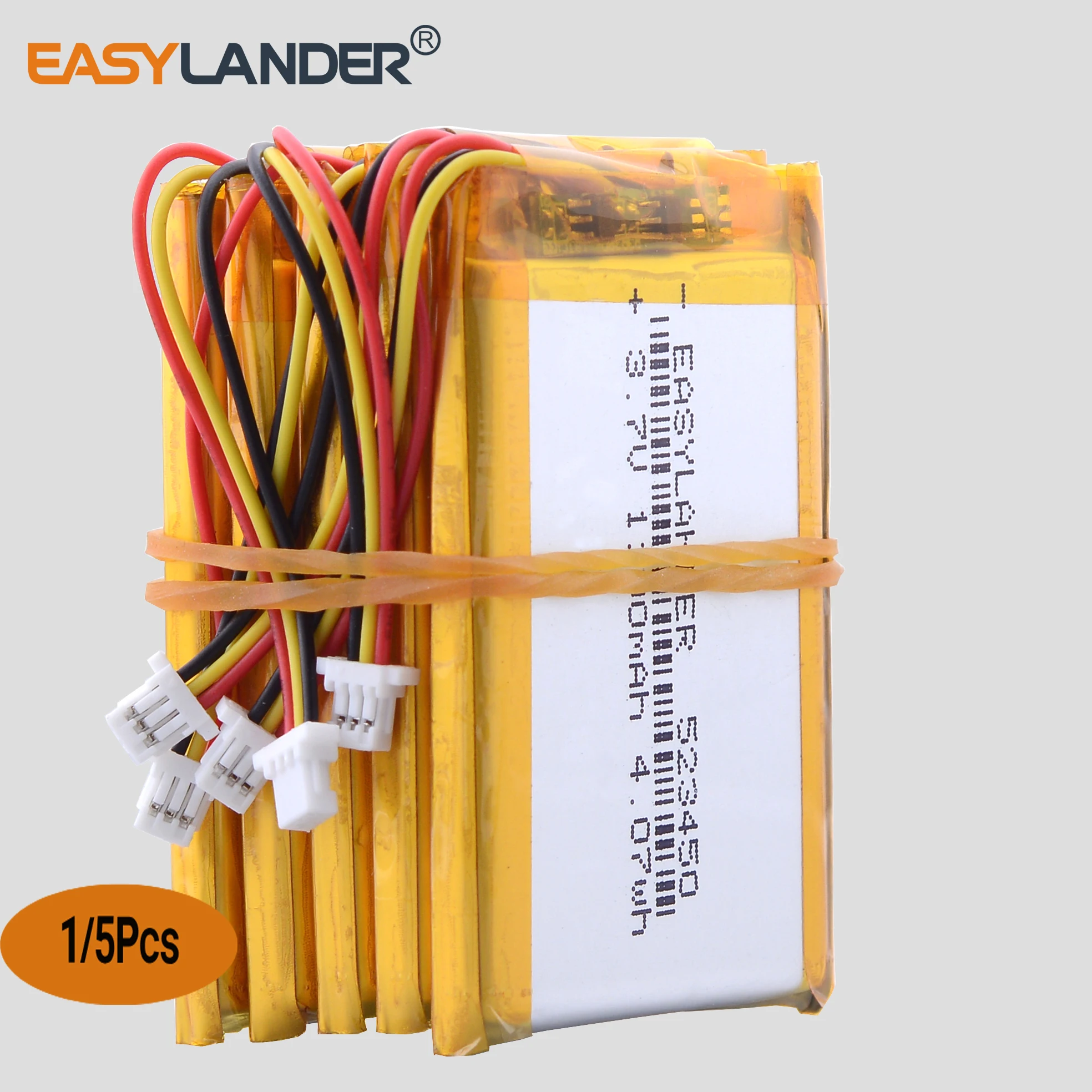 3.7V 1000mAh 3.7Wh 523450 JST 3Pin 1.0mm NTC Thermistor Rechargeable Polymer Lipo Li Battery For GPS Bluetooth Speaker DashCam