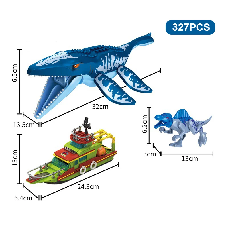 Escape Canglong Mond Bouwstenen Jurassic World Mosasaurus Aanval Schip Bakstenen Speelgoed Dinosaurus Thema Voor Kinderen Gift