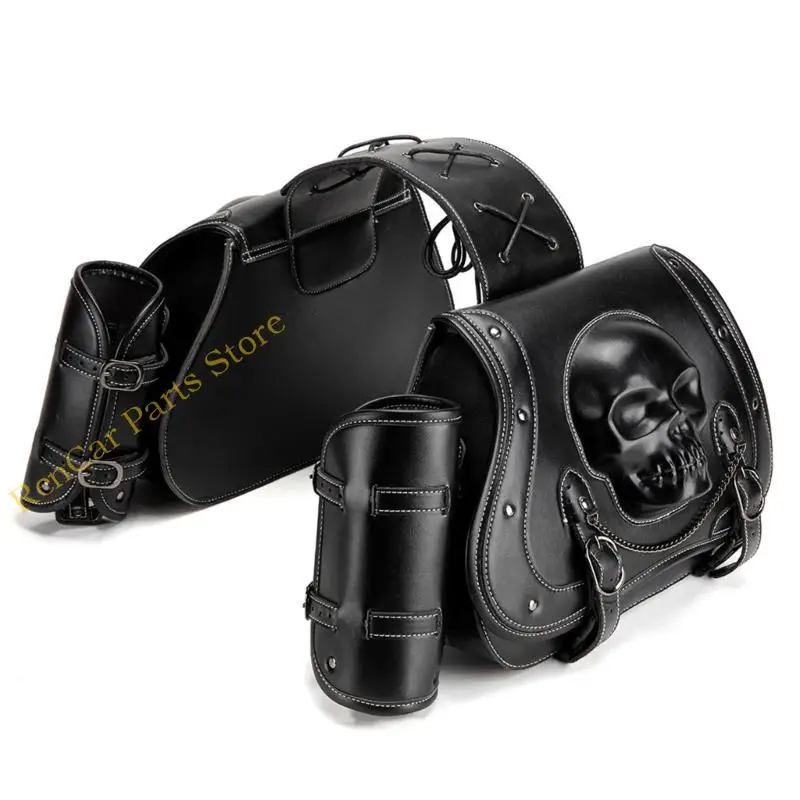 

F19A Waterproof Side Saddles Bags Universal Fit Motorcycle Saddlebags PU for Bike