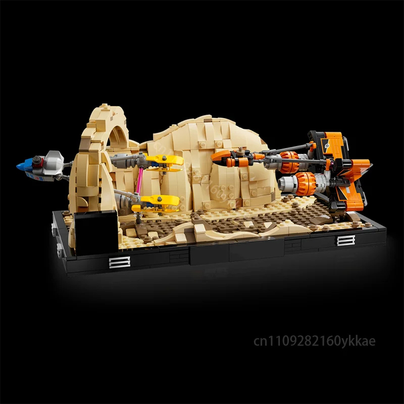 

Новая модель MOC Mos Espa Podrace: Космическая война, военная тематика, конструктор-головоломка DIY, космический корабль, архитектурная модель, развивающая сборная игрушка, подарок