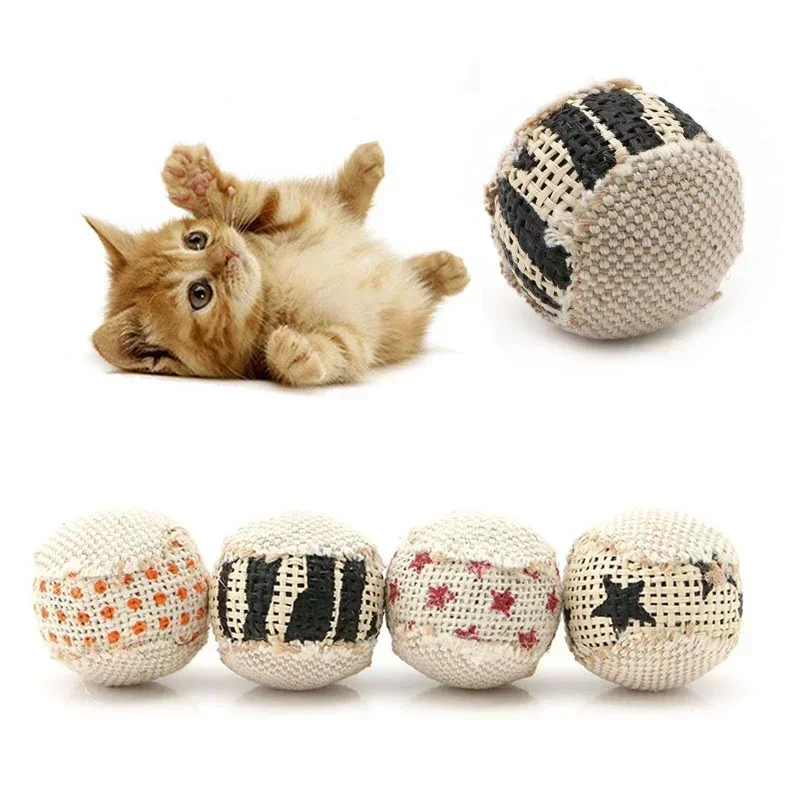 

Random Style Small Ball Cat Toy Interactive Cat Toys Play Chewing Rattle Scratch Catch Pet Kitten Cat Exercise Toy Balls Tools