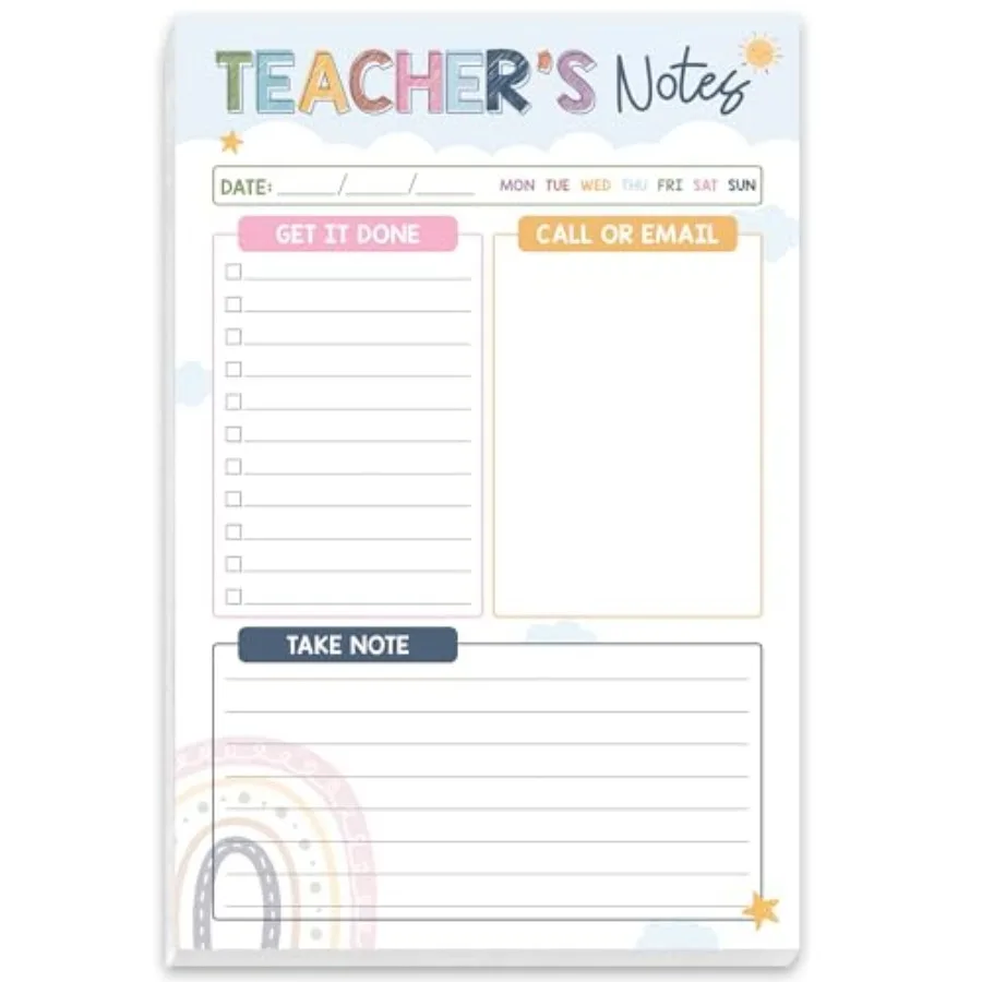 

Teacher Gts Gts for New Teachers Boho Teacher Notepad To-Do List Notepad Stationery Must-Have Supplies for Preschool Elementary